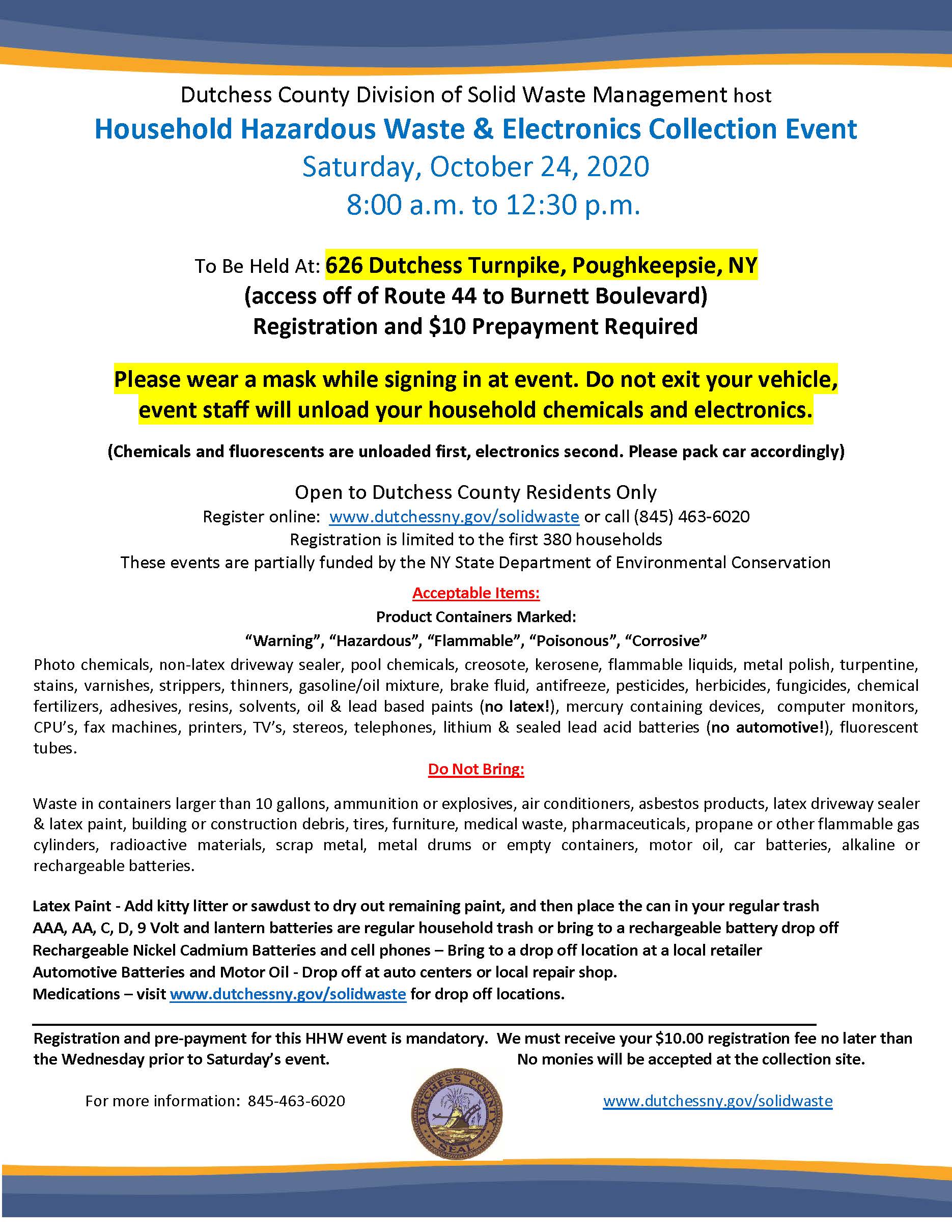 Household Hazardous Waste & Electronics Collection Event Saturday ...